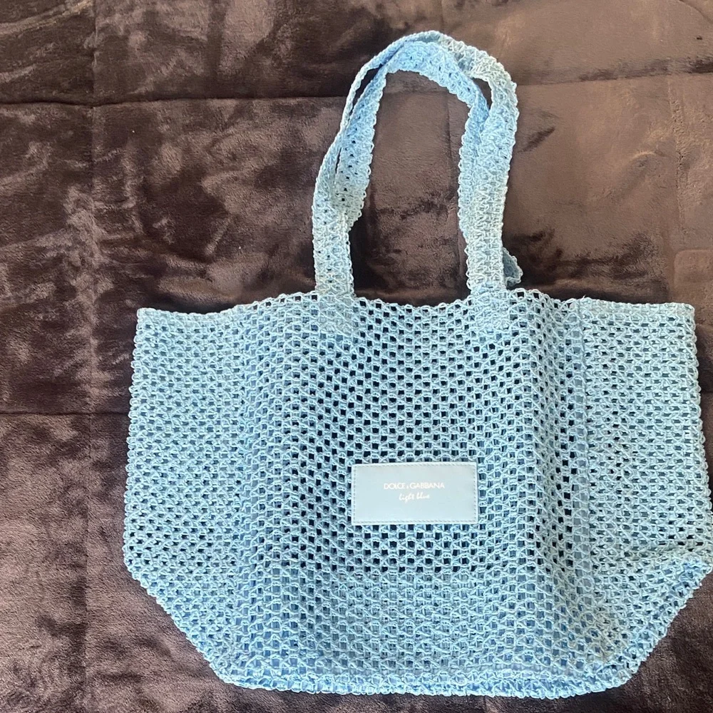 Dolce & Gabbana Sky Blue Crochet Tote - Picture 1 of 9